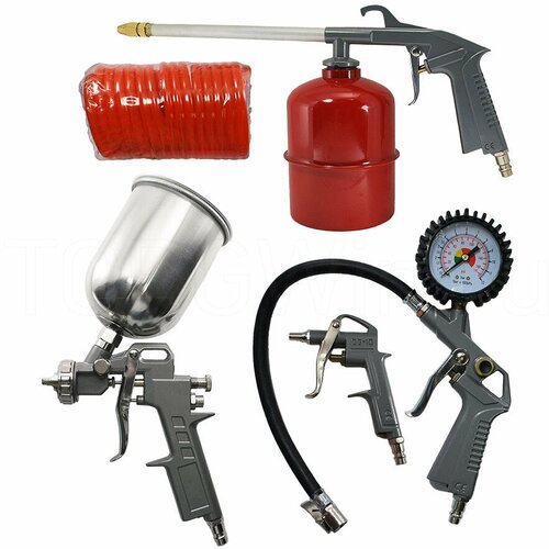 Набор пневмоинструмента l-2000a2 5 предметов краскораспылитель с верхним бачком 412000₽