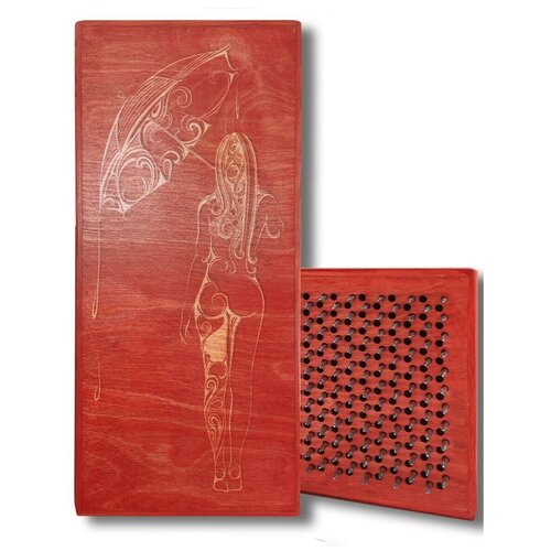 фото Доска садху с динамическими гвоздями, девушка с зонтом - 313 шаг 10мм красная goodwood