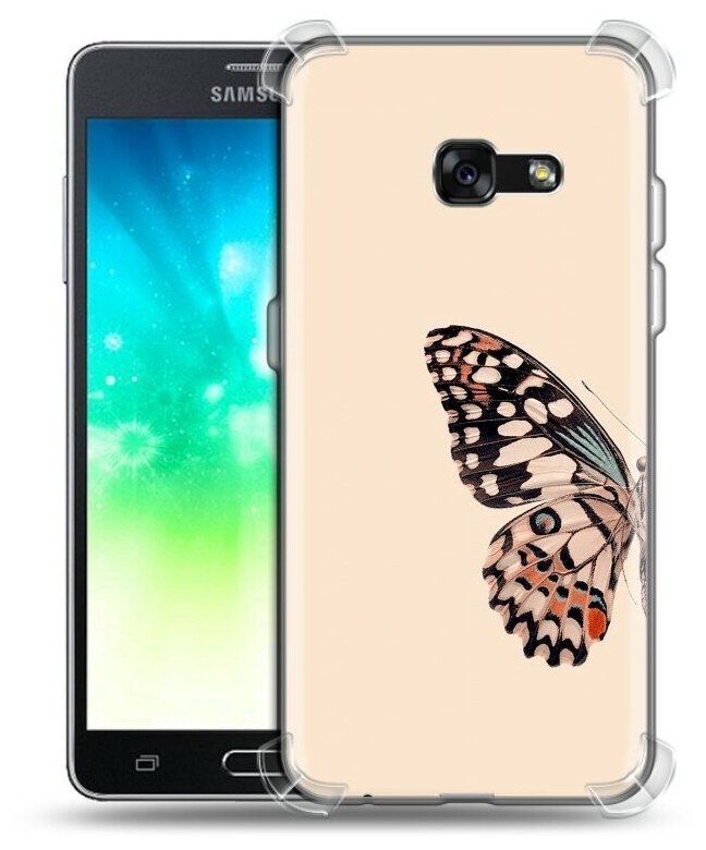 Дизайнерский силиконовый с усиленными углами чехол для Самсунг Галакси А3 (2017) / Samsung Galaxy A3 (2017) Бабочка