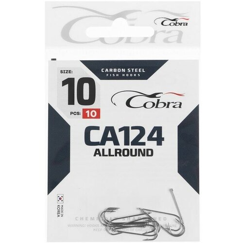 крючки cobra allround серия ca124 02 10 шт Крючки Cobra ALLROUND, серия CA124, № 10, 10 шт.