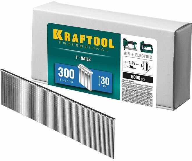 KRAFTOOL 30 мм гвозди для нейлера тип 300, 5000 шт