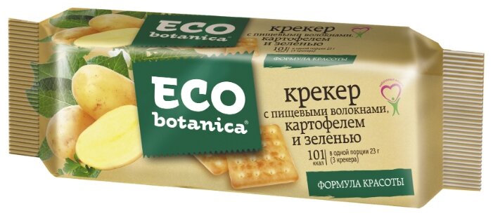 Крекеры Eco botanica с пищевыми волокнами, картофелем и зеленью, 175 г