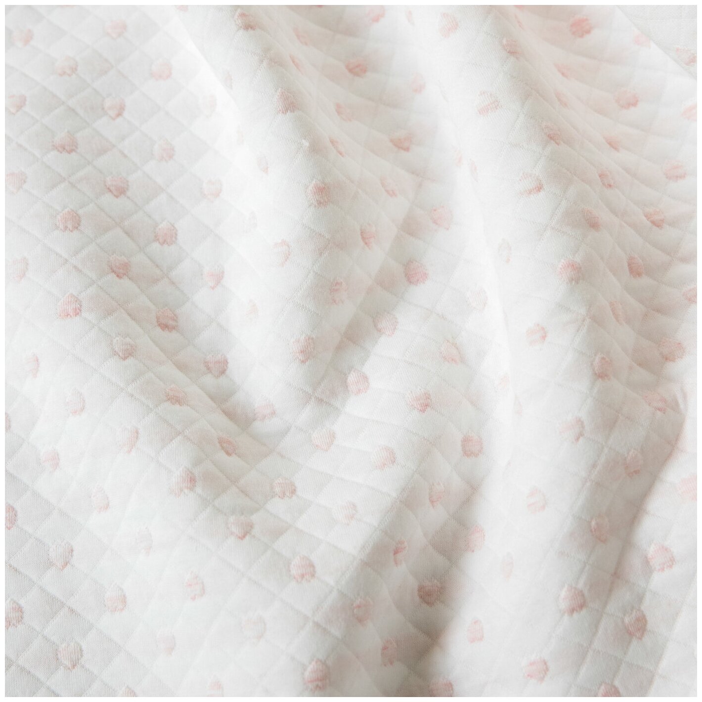 Плед-одеяло стеганое трикотаж, Baby Nice, 100х140, "Сердечки", розовый