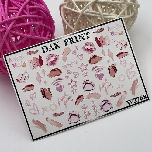 Слайдеры для маникюра (водные наклейки) для дизайна ногтей Губная помада