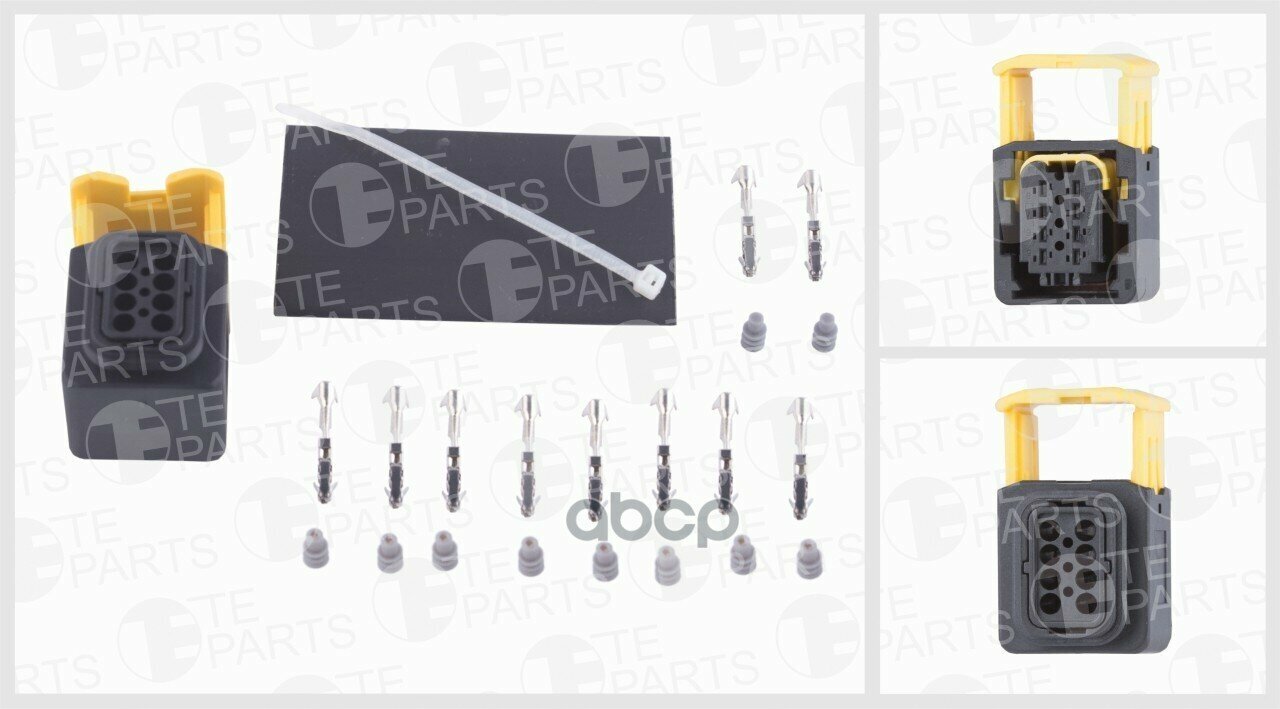 Разъём 8 Контактный (Комплектация 10-Pin, 8 Уплотнений, 2 Заглушки, Резиновый Кожух, Хомут) TE PARTS арт. 7813878