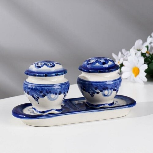 SUI Специи Двойные 9х18 см гжель фарфор 2250₽