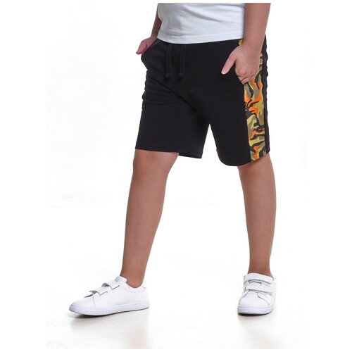 фото Шорты mini maxi, размер 158, черный, оранжевый