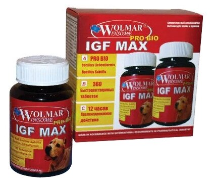 Кормовая добавка Wolmar Winsome Pro Bio Igf Max , 360 таб.