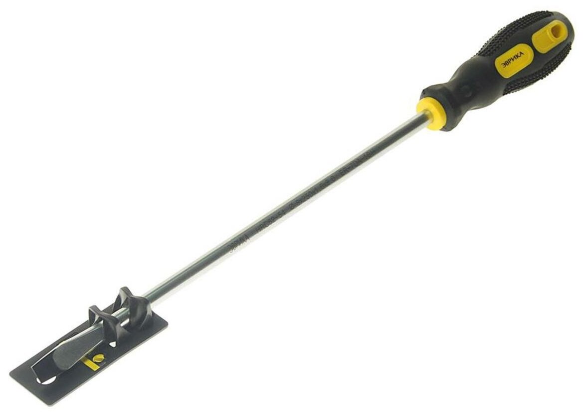 Отвертка шлицевая SL 8.0х250мм магнитная с противоскользящей ручкой (с держателем) эврика ER-7DA-16H