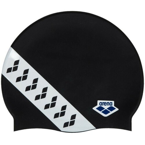 Шапочка для плавания ARENA Team Stripe Cap 001463111, черно-белый, силикон