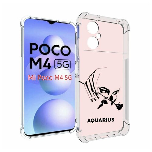 Чехол MyPads знак зодиака водолей 3 для Xiaomi Poco M4 5G задняя-панель-накладка-бампер