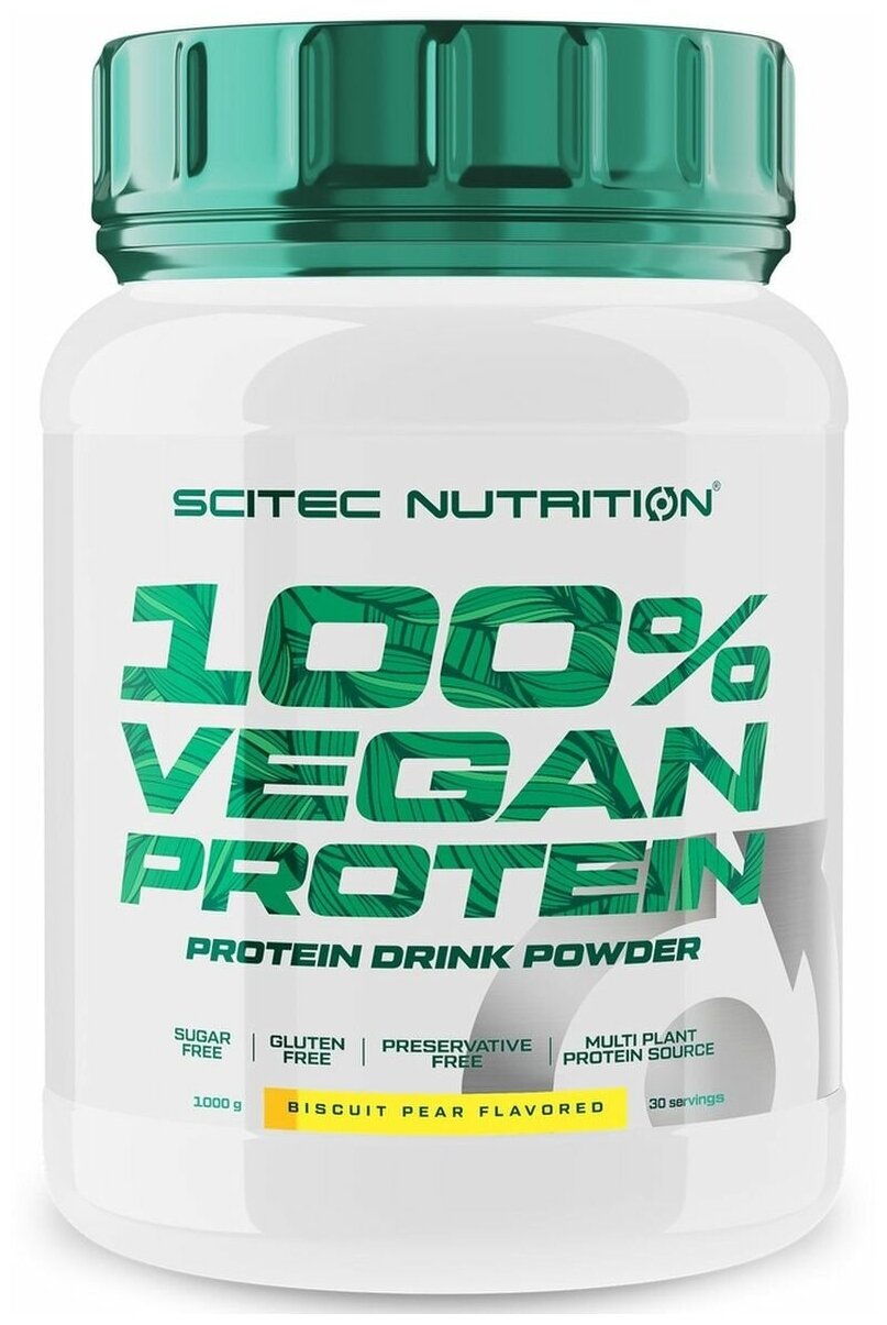 Scitec Nutrition 100% Vegan Protein 1000 гр (Scitec Nutrition) Бисквит-груша