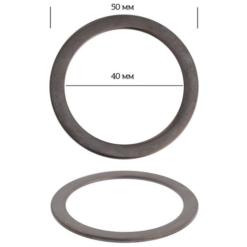 Кольцо металл TBY-2C1071.3 50мм (внутр. 40мм) цв. черный никель уп. 10шт