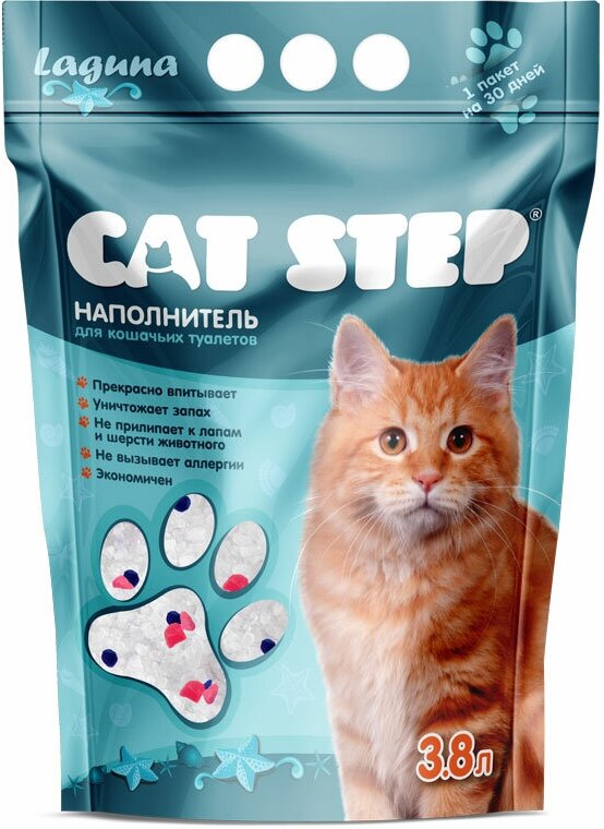 Наполнитель Cat Step впитывающий силикагель
без запаха 1,67кг 3,8 л - фото №8