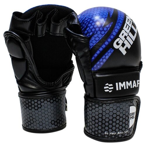 Перчатки ММА IMMAF Green Hill Blue, L перчатки mma immaf approved черно красные l