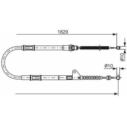 BOSCH 1 987 477 545 Трос ручного тормоза TOYOTA AVENSIS -03 1829мм