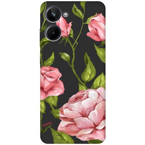 Матовый Soft Touch силиконовый чехол на Realme 10 4G, Рилми 10 4Г с 3D принтом Amazing Roses черный матовый soft touch силиконовый чехол на realme 10 pro реалми 10 про с 3d принтом amazing roses черный