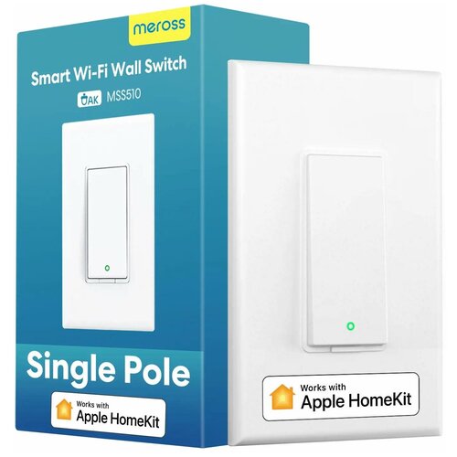 Умный выключатель Meross Smart Wall Switch Physical Button MSS510HK(EU), белый