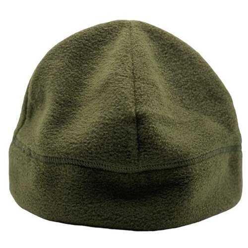 фото Мужская шапка из флиса однослойная олива, оливковая, для активного отдыха, теплая шапка, универсальный размер военный коллекционер