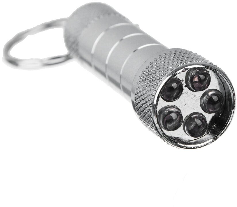 Ермак Фонарик-брелок 5 LED, 3хLR44, алюминий, 6,7х1,2 см