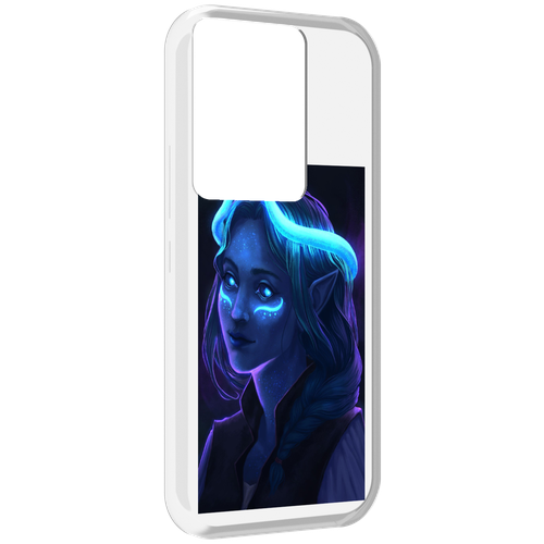Чехол MyPads девушка синяя ледяная женский для Itel Vision 3 Plus / Itel P38 Pro задняя-панель-накладка-бампер