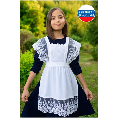 Школьная форма Topkids, фартук и юбка, нарядный стиль, размер 158-170, белый