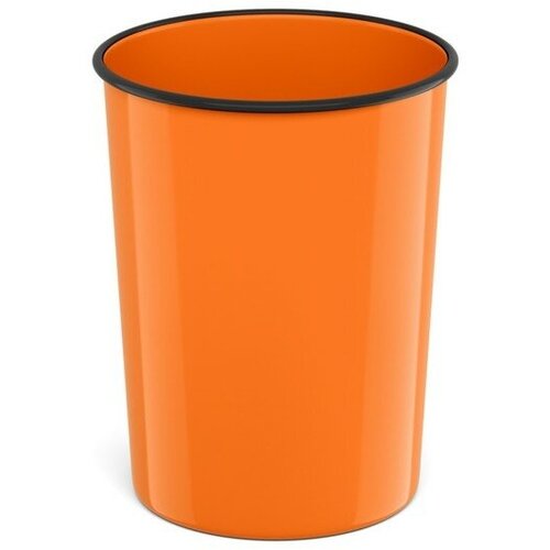 Корзина для бумаг и мусора 13,5 литров ErichKrause Neon Solid, пластиковая, литая, оранжевая
