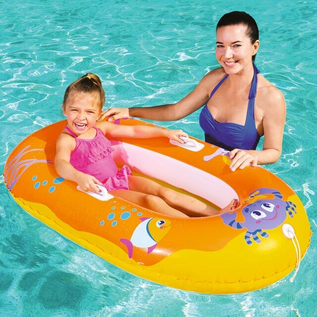 Bestway Детская надувная лодка Junior Raft - Крабики 119*79 см, оранжевая 34009