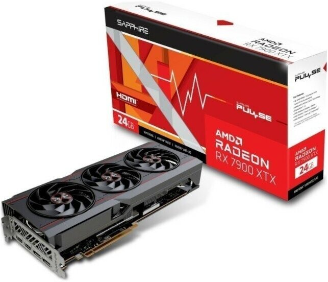 Видеокарта Sapphire Pulse AMD Radeon RX 7900 XTX Gaming OC 2330Mhz PCI-E 24576Mb 20000Mhz 384 bit 2xDP 2xHDMI 11322-02-20G