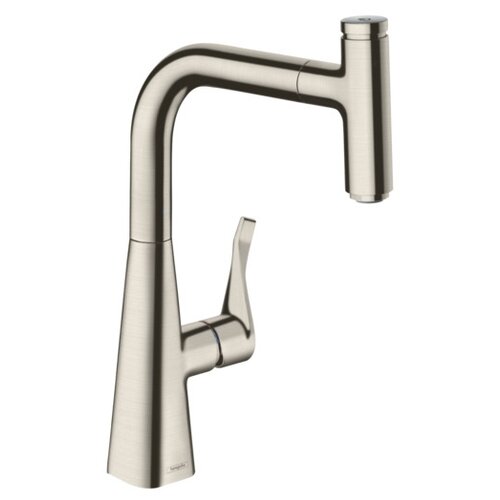 фото Смеситель для кухни (мойки) hansgrohe Metris Select 14857800 однорычажный нерж.сталь