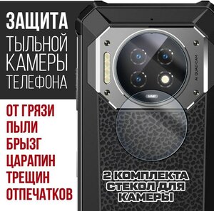 Фото Стекло защитное гибридное Krutoff для камеры Blackview A55 Pro (2 шт.)