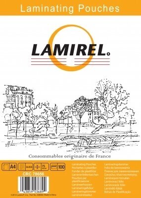 Пленка Fellowes LA-78656 для ламинирования Lamirel А4, 75мкм, 100шт