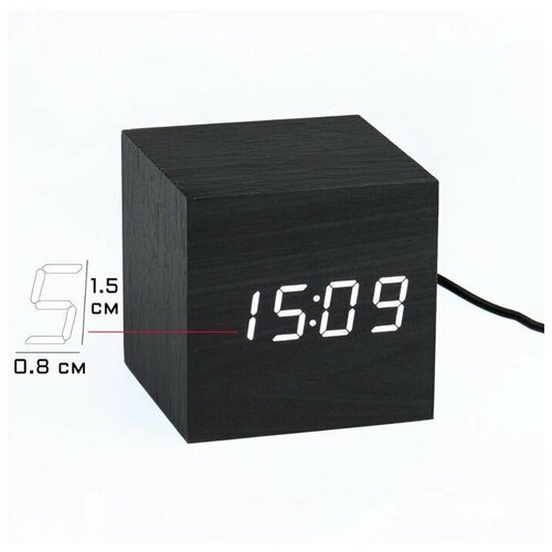 Часы электронные настольные Цифра 65 х 65 см белая индикация 1740₽