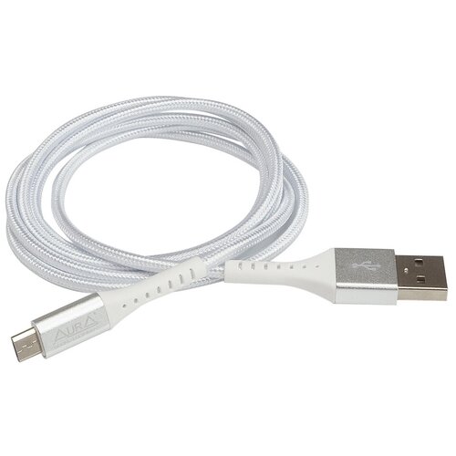 Кабель универсальный micro-usb 1.2м серебро aura tpc-um6s usb type c зарядный кабель aura tpc uc2s в полиэстеровой оболочке серебристый 1 2 метра