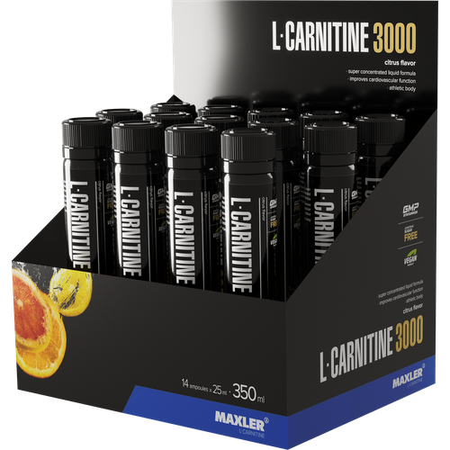 фото Карнитин maxler l-carnitine 3000 - клубника-киви, 14х25мл - концентрированная жидкая формула - 3000 мг в порции