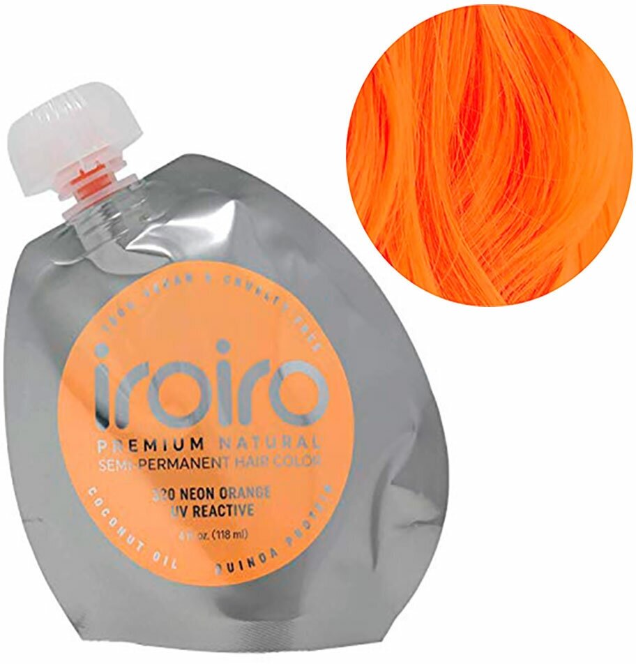 Семи-перманентный краситель для волос iroiro 320 NEON ORANGE / Неоновый оранжевый 118мл