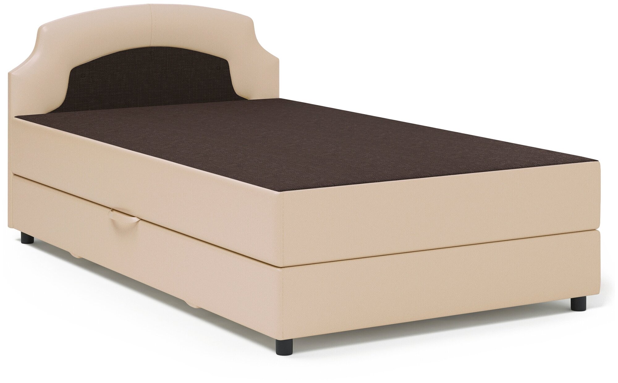 Кровать Шарм-Дизайн Шарм 140 рогожка шоколад и экокожа беж