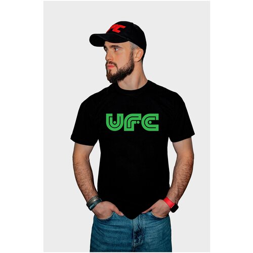 Футболка UFC, размер S, зеленый, черный