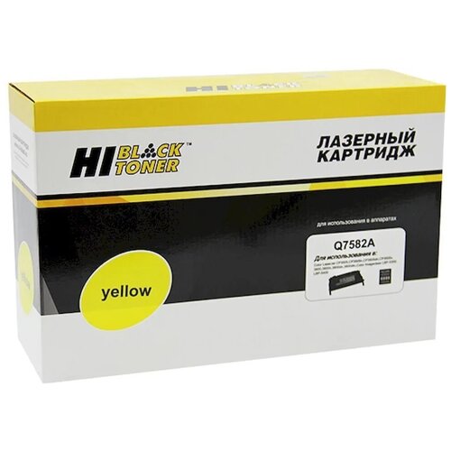 Картридж Hi-Black HB-Q7582A, 6000 стр, желтый картридж hp q6470a совместимый для clj 3600 3800 cp3505 black восстановленные 6k