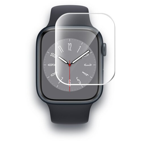 Защитная пленка на Apple Watch 8 (41mm) (Эпл вотч 8 41 мм) на Экран прозрачная гидрогелевая с олеофобным покрытием полноклеевое, Miuko защитная пленка на apple watch 9 41 mm эпл вотч 9 41мм на экран матовая гидрогелевая силиконовая клеевая основа полноклеевое brozo