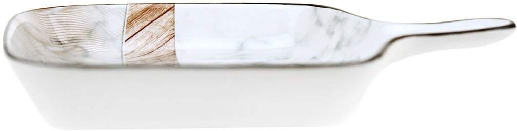 "Мрамор" Блюдо фарфоровое 170х234х32мм, с ручкой, форма "разделочная доска" с деколью, отводка - фотография № 2