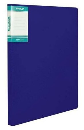 Папка-скоросшиватель с пружинным механизмом Stanger Hor Lines (А4, 0.7мм, до 120л, пластик) синяя, 30шт.