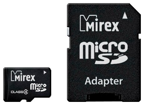 Карта памяти MicroSD 2GB Mirex Class 4 + SD адаптер