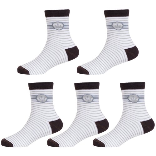 фото Комплект из 5 пар детских носков lorenzline коричневые, размер 6-8