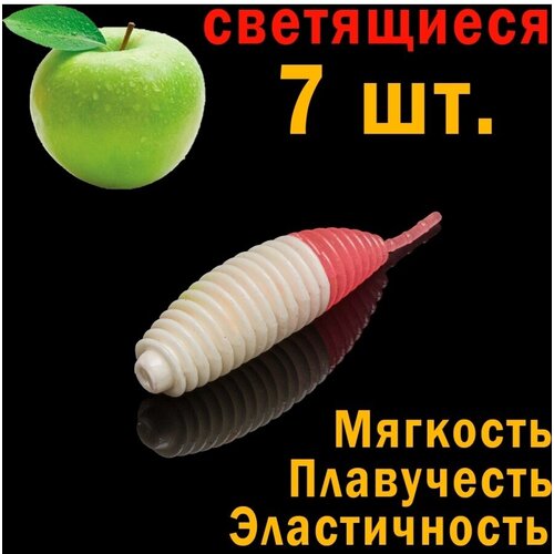 SOOREX, Мягкие, ароматизированные приманки MICKEY 50mm, Светящиеся приманки со вкусом яблока