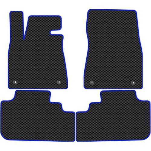 Коврики в салон автомобиля ЭВА Allmone для Lexus RX200T IV (2015 - Н. В.), черные с синим кантом, 4шт. / Лексус