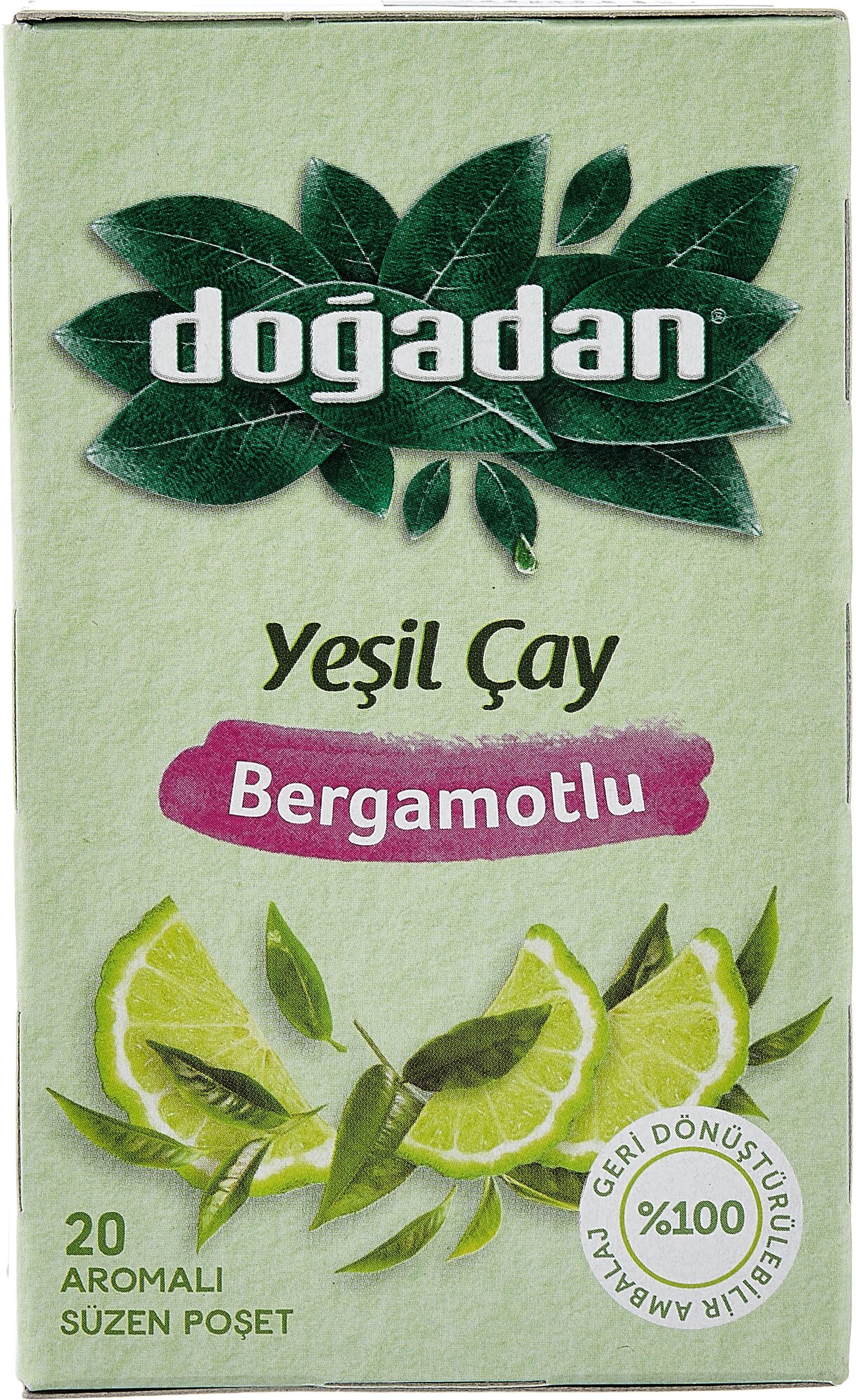 Зелёный чай с бергамотом 20 пакетиков DOGADAN - фотография № 2