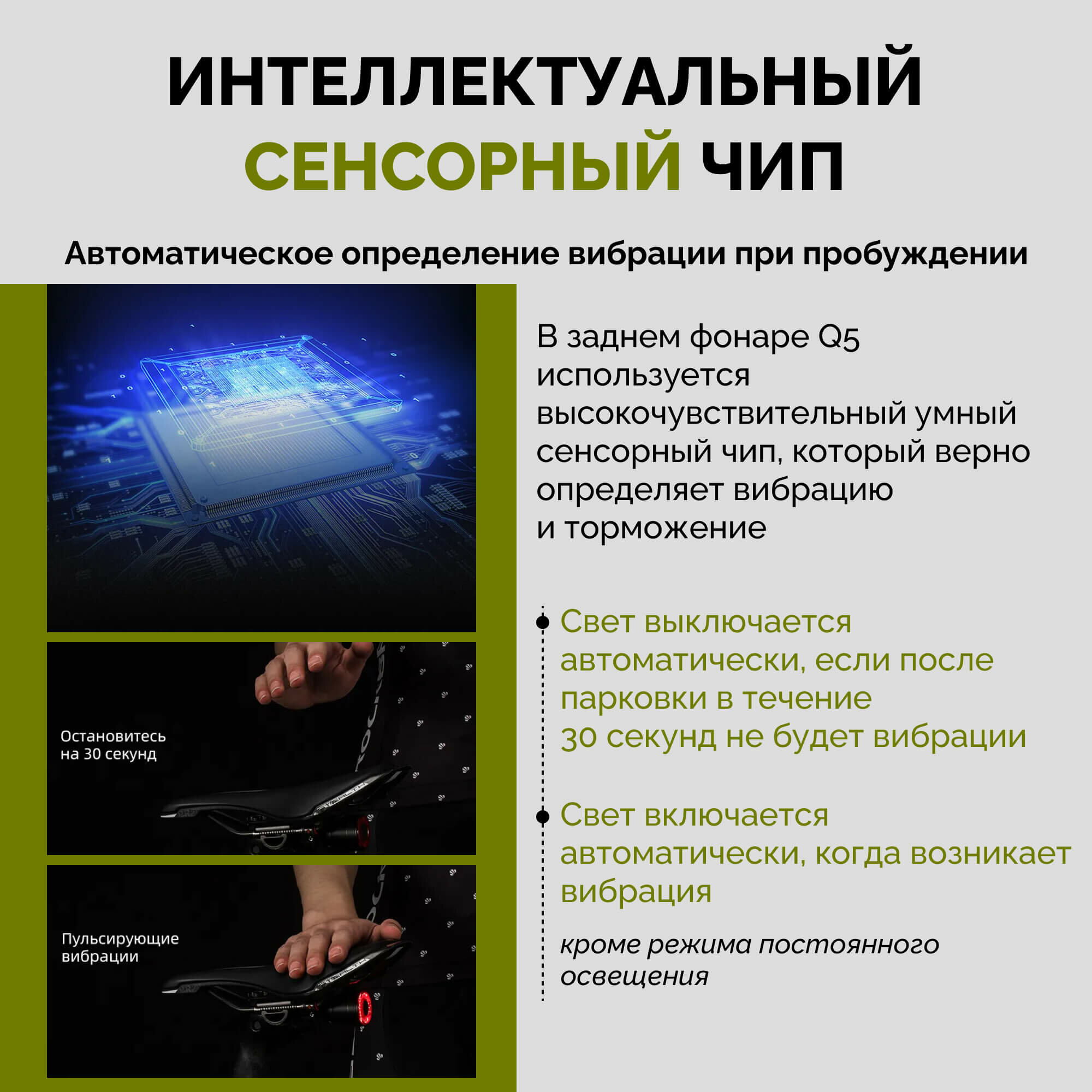 Задний фонарь для велосипеда RockBros Q5, фонарь велосипедный — фото 1