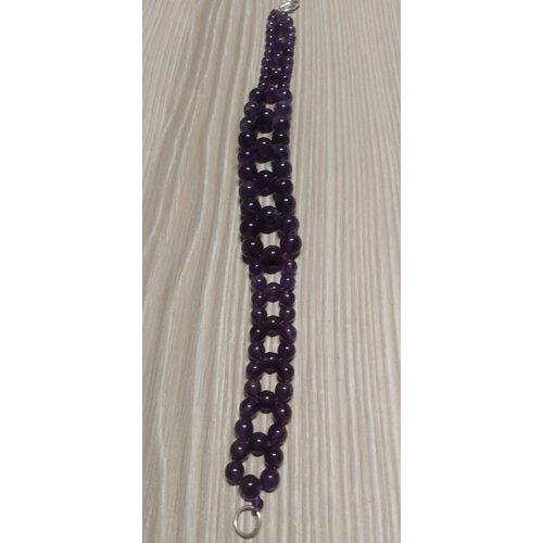 комплект украшений из самоцветов и аметиста ожерелье серьги и браслет из натурального камня Плетеный браслет, размер XL, синий