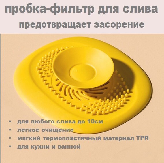 фото Пробка для ванной, душа, раковины, кухни, антизасор, фильтр, фильтр-пробка, заглушка